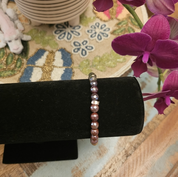 Ombre Faceted Jasper Beaded Stone Bracelet - Picture 7 of 8